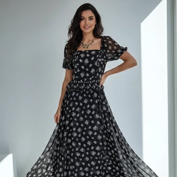 NWT BELLEVUE THE LABEL MIDIA MAXI DRESS - Picture 1 of 4
